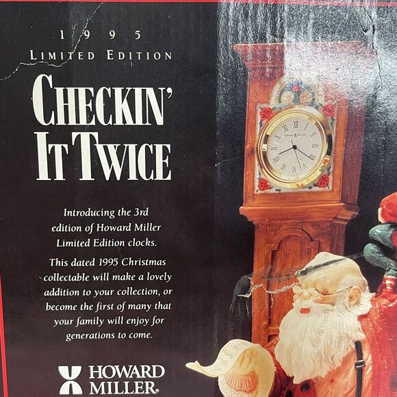 1995 Howard Miller Clock Santa Figurine Limited Edition CHECKIN IT TWICE - Picture 10 of 12